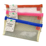 Zip Pouch Mesh Handy Case Pink