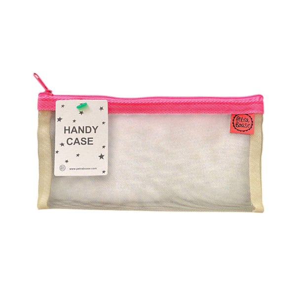 Zip Pouch Mesh Handy Case Pink
