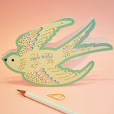 Die Cut Card New Baby Bird