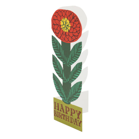 Happy Birthday Card Cheery Red Flower
