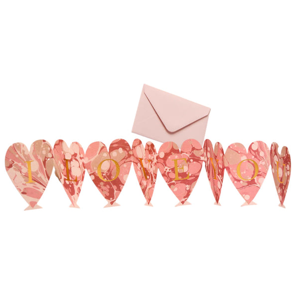 Concertina Card Hearts I Love You