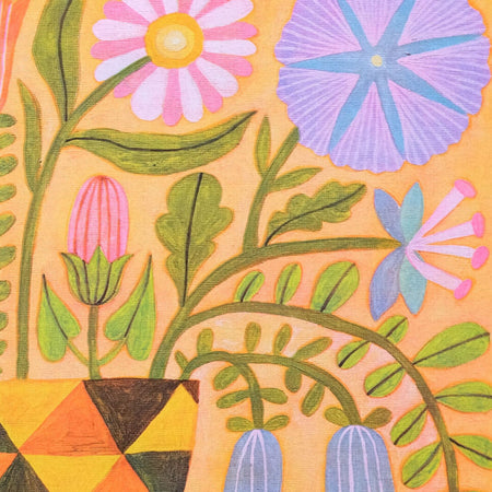 Folk Landscape Vase A3 Print