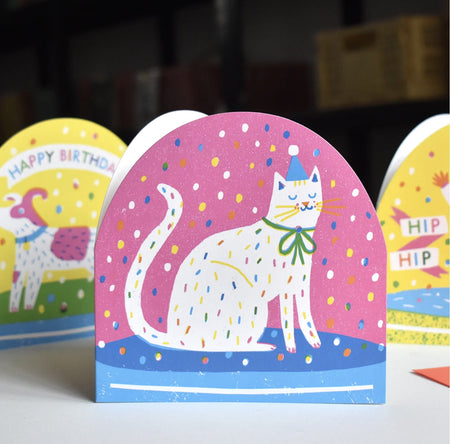 Christmas Card Snow Globe Cat