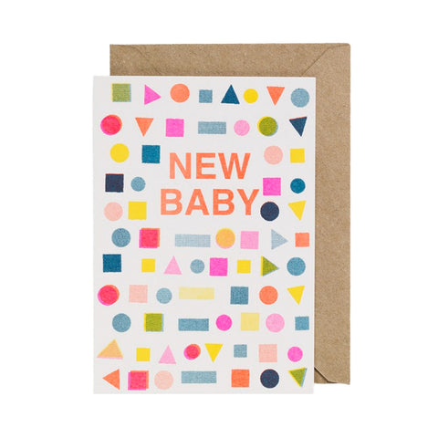 New Baby Card Riso Shapes