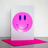 Card Dandy Smiley Neon Pink