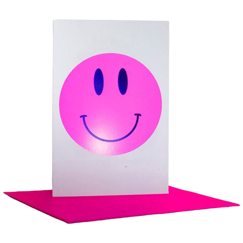 Card Dandy Smiley Neon Pink