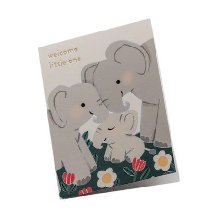 New Baby Card Welcome Little One Elephants