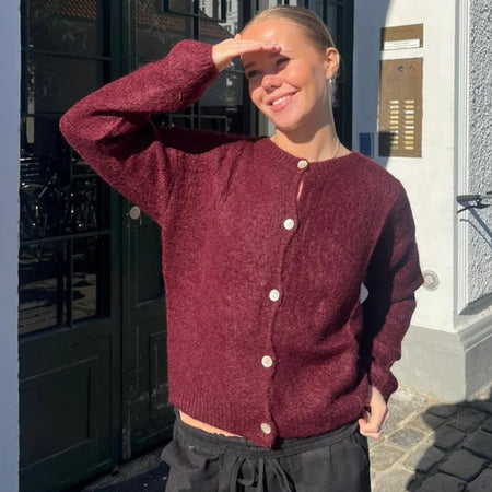 Josefine Mohair Cardigan Bordeaux