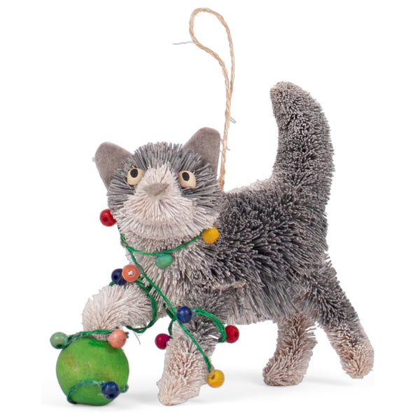 Bristle Cat With Lights Decoration
