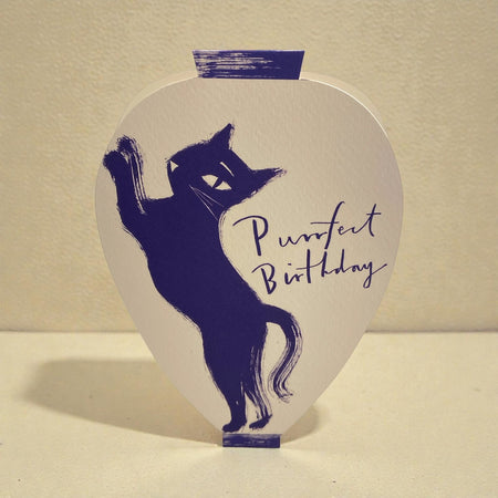 Birthday Card Cat Vase