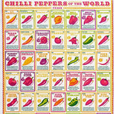 Tea Towel Cotton Chilli Peppers of the World