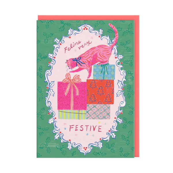 Christmas Card Feline Very Festive