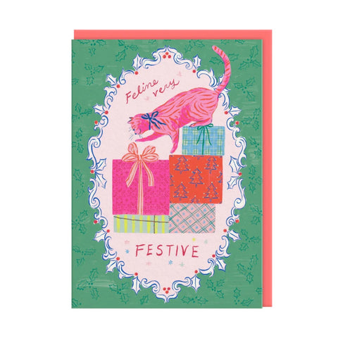 Christmas Card Feline Very Festive