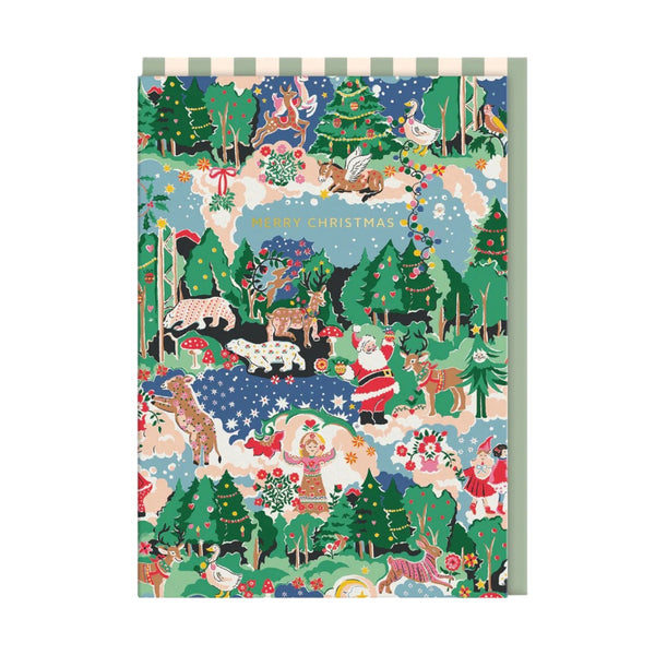 Christmas-themed notebook with festive illustrations on a white background