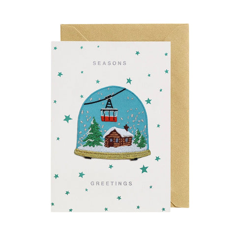 Christmas Card Patch Snow Dome Seasons