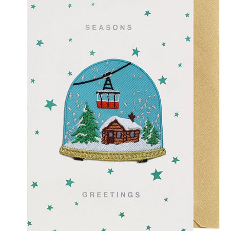 Christmas Card Patch Snow Dome Seasons