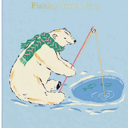 Christmas Card Polar Bear Fishing