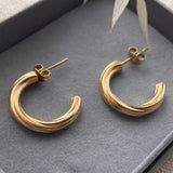 Earrings 18k Gold Plated Twist Hoop