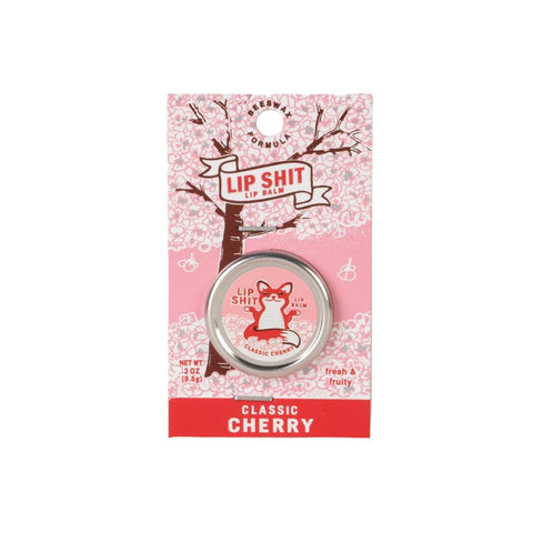 tin of lip balm cherry flavor