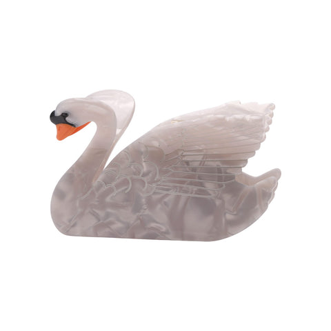 White swan claw clip on a white background