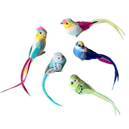 Artificial Bird Decoration Clip On Bright Finch