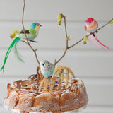 Artificial Bird Decoration Clip On Pink