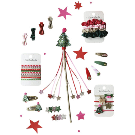 Hair Clip Set Of 2 Glitter Christmas Tree