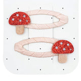 Hairclips Set Of 2 Little Glitter Toadstools