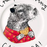 Plate China Crumpet Loving Capybara