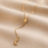 Moon And Stars Lariat Necklace Gold