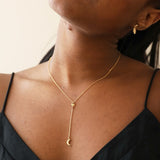 Moon And Stars Lariat Necklace Gold