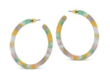 Hoop Earrings Resin Sophia Lilac Pink Green