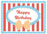 Birthday Card Red Stripe Birthday