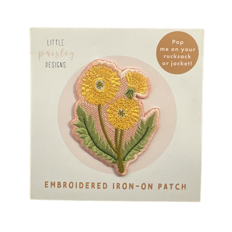 Patch iron On Embroidered Dandelion Flower