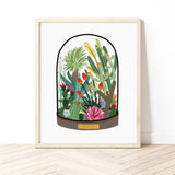 Desert Plants In Glass Bell Jar A3 Print
