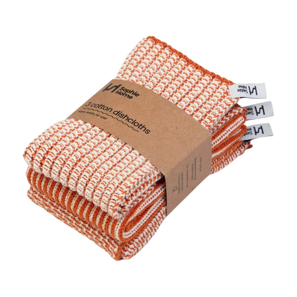 Cotton Knit Dishclothes Textured Orange