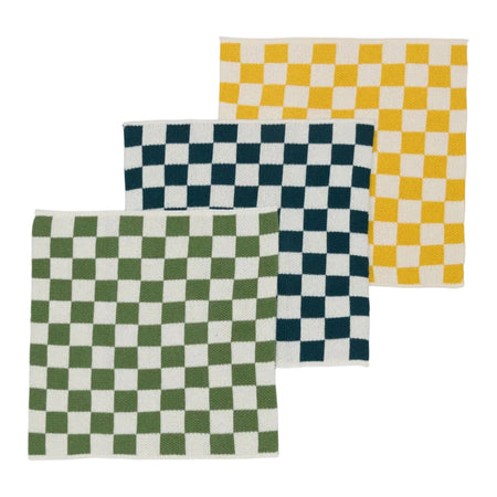 Cotton Knit Dishclothes Check Citrus