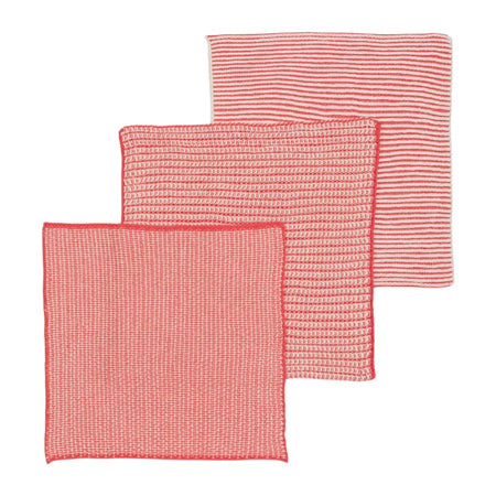 Cotton Knit Dishclothes Textured Red