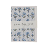Card Hand Block Printed Ditsy Blue
