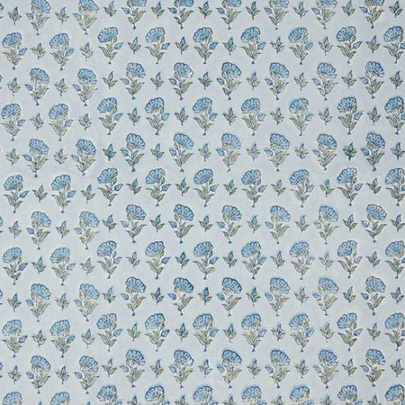 Wrapping Paper Sheet Hand Block Printed Ditsy Floral Blue Stone