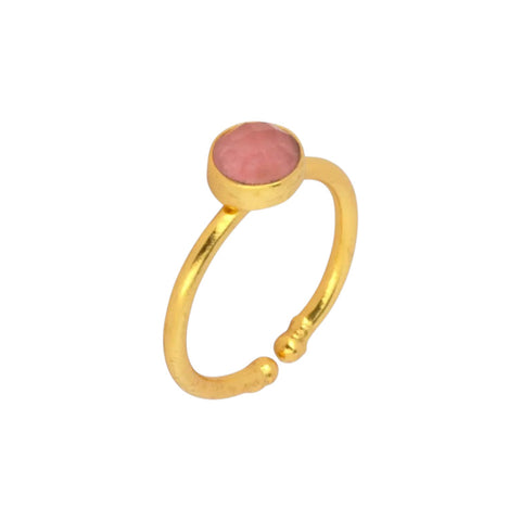 Ring Adjustable Size Dotty Pink Jade