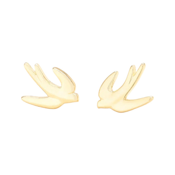 Swift Bird Stud Earrings Gold