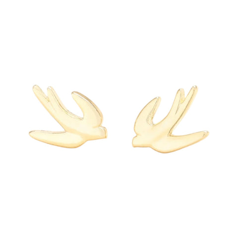Swift Bird Stud Earrings Gold