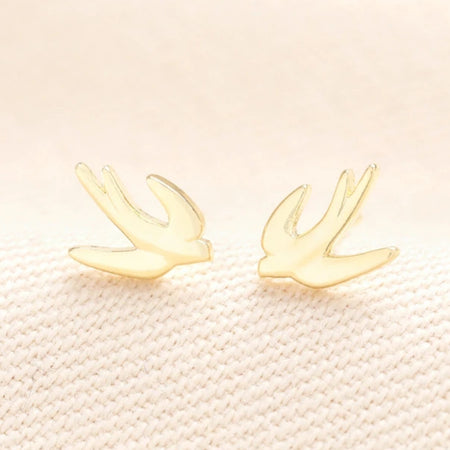 Swift Bird Stud Earrings Gold