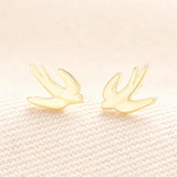 Swift Bird Stud Earrings Gold