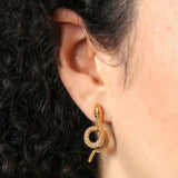 Snake Stud Earrings Gold