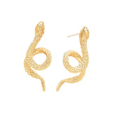 Snake Stud Earrings Gold