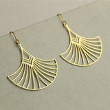 Earrings Brass Statement Fan Earrings