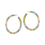 Hoop Earrings Resin Sophia Lilac Pink Green