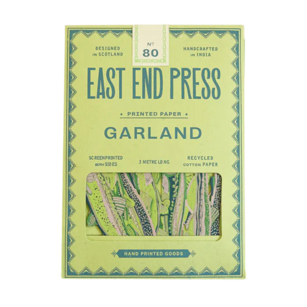 Packaging of East End Press Garland printed paper on a white background